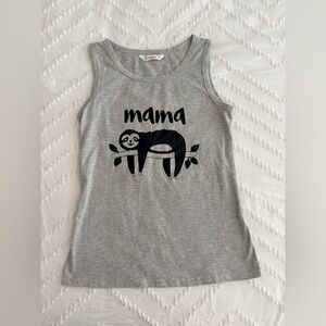 Women’s Gray Mama Sloth Print Tank Top